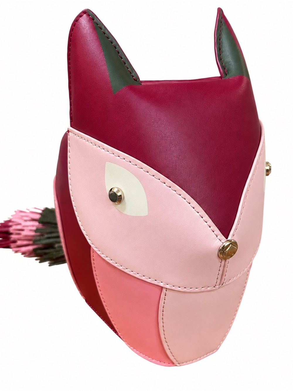 Kate Spade Collectible 3D Out of the Woods Nadia Fox Crossbody Bag Pink Burgundy